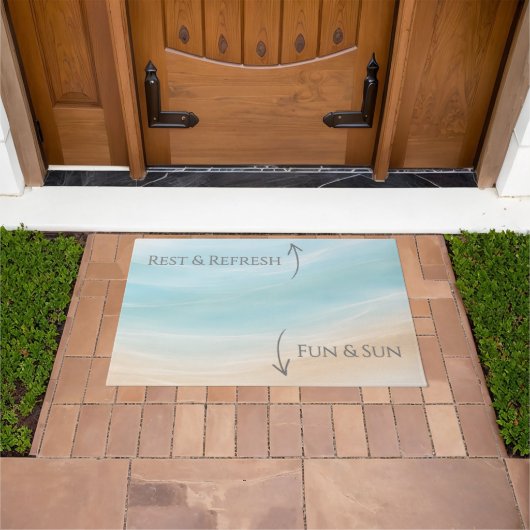 Sun & Fun / Rest & Refresh Beach House Welcome Mat (Buiten)