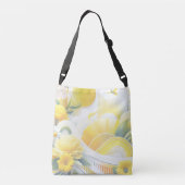Sun Fusion: Gele & Lime Levendige Ontwerpen Crossbody Tas (Achterkant)