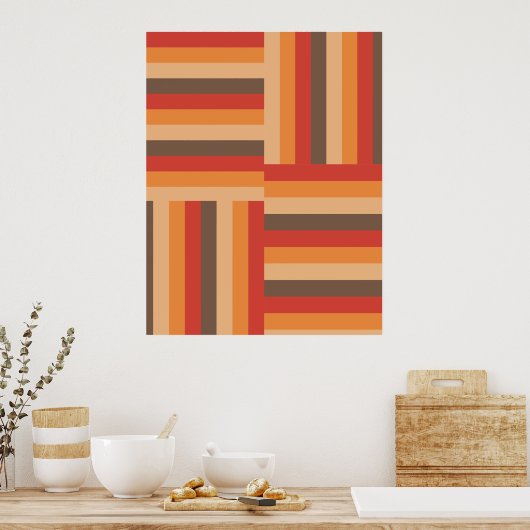 Sun gekust Stripe Pattern-Poster Poster (Keuken)