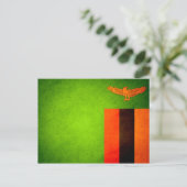 Sun gekust Zambia Flag Briefkaart (Staand voorkant)