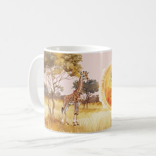 Sun Giraffe Zebra Safari Be A Light Koffiemok (Voorkant links)