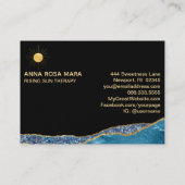 *~* Sun Glam Beach Dolphins Gold Glitter Blauwgroe Visitekaartje (Achterkant)