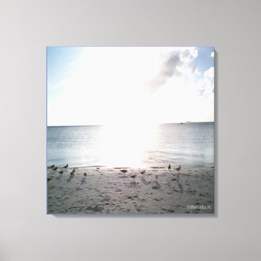 Sun Glory aan het strand Canvas Afdruk (Voorkant)