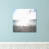 Sun Glory aan het strand Canvas Afdruk (Insitu (Houten vloer))