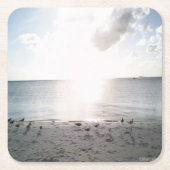 Sun Glory aan het strand Kartonnen Onderzetters (Voorkant)