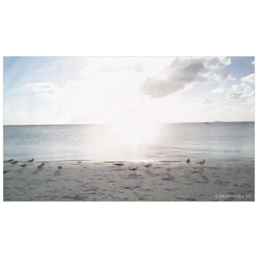 Sun Glory aan het strand Tafelkleed (Voorkant (Horizontaal))