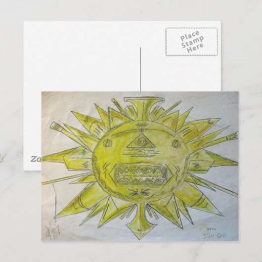 Sun God Briefkaart (Voorkant / Achterkant)