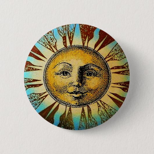 Sun God Pin Ronde Button 5,7 Cm (Voorkant)