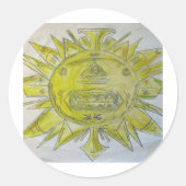 Sun God Ronde Sticker (Voorkant)