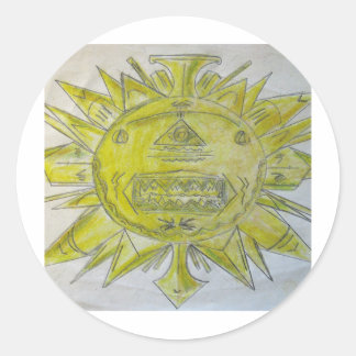 Sun God Ronde Sticker