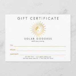 Sun Goddess Girl Logo Spray Tanning Gift Kaart