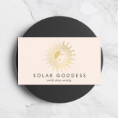 Sun Goddess Meisje Logo Spray Tanning Salon Roze Visitekaartje
