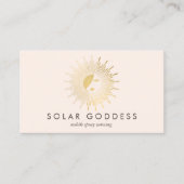 Sun Goddess Meisje Logo Spray Tanning Salon Roze Visitekaartje (Voorkant)