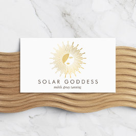 Sun Goddess Meisje Logo Spray Tanning Salon Visitekaartje