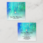 *~* Sun Gold Stars Sparkle Moon Celestial Cosmic Vierkante Visitekaartje (Voorkant / Achterkant)