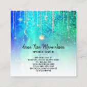*~* Sun Gold Stars Sparkle Moon Celestial Cosmic Vierkante Visitekaartje (Achterkant)