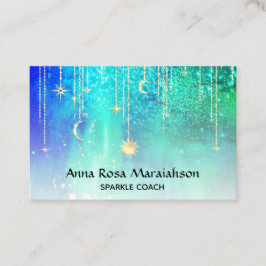 *~* Sun Gold Stars Sparkle Moon Celestial Rainbow  Visitekaartje