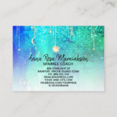 *~* Sun Gold Stars Sparkle Moon Cosmic Celestial  Visitekaartje (Achterkant)