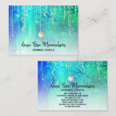 *~* Sun Gold Stars Sparkle Moon Cosmic Celestial  Visitekaartje (Voorkant / Achterkant)