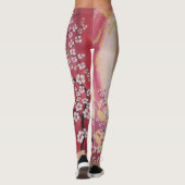 Sun gouden roze sakura cherry bloesems leggings (Achterkant)