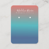 Sun Gradient Handmade Artisan Earring Display Kaar Contactkaartje (Voorkant)