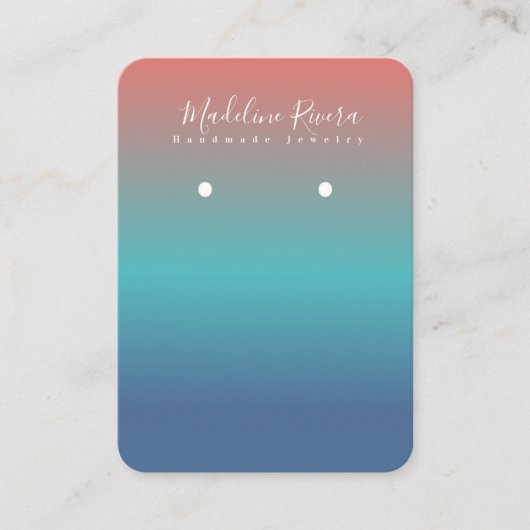 Sun Gradient Handmade Artisan Earring Display Kaar Contactkaartje (Voorkant)
