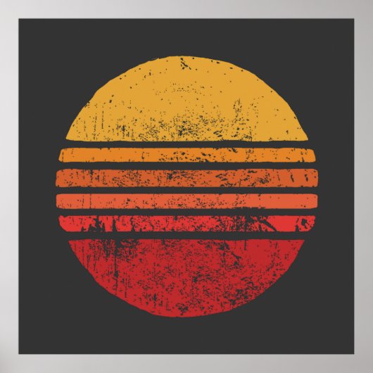 SUN  Grunge Circle Illustrationsvintage, ci Poster (Voorkant)