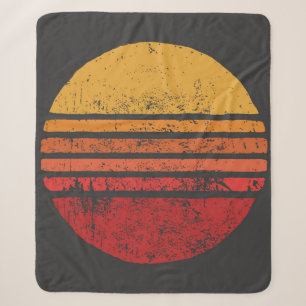 SUN Grunge Circle Illustrationsvintage, ci Sherpa Deken
