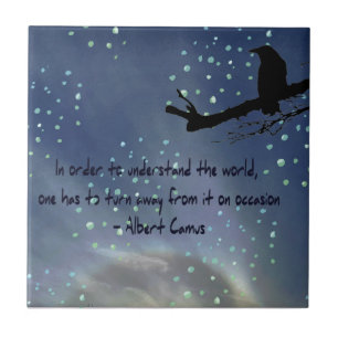 Sun Halo Snow met een Raven keramische Tegel Tegeltje