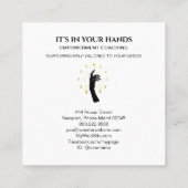 *~* Sun Hand Moon Phases Black Gold Cosmic Energy  Vierkante Visitekaartje (Achterkant)