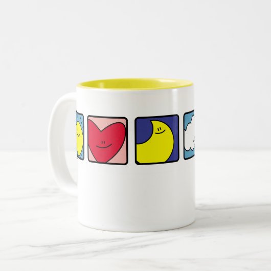 Sun Heart Moon Cloud Star Flower Mok (Voorkant links)