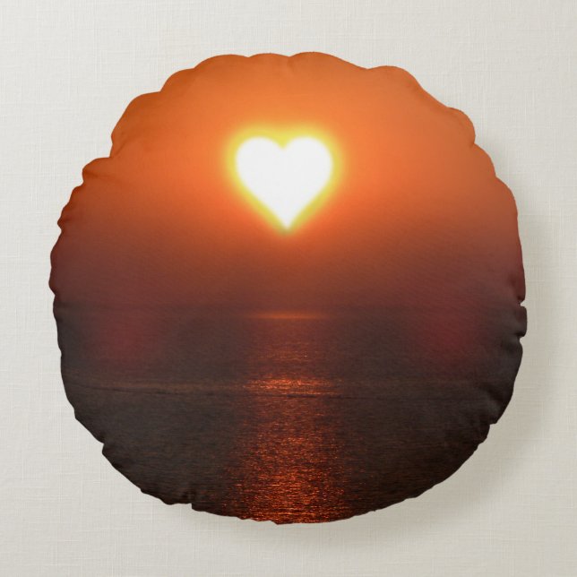 Sun & Heart & Zee Round Pillow Rond Kussen (Voorkant)
