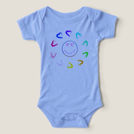 Sun Hearts Baby Bodysuit (Design voorkant)