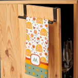 Sun Hearts Fun Chic Pattern Monogram Initiaal Theedoek<br><div class="desc">Sunshine Chic Floral Stijlvol Initiaal Keukenhanddoek. Deze unieke keukenhanddoeken zijn een perfect geschenk om een verjaardag, pensionering, jubileum, enz... Personaliseren met een voor- of achternaam te vieren. Een leuke manier om wat kleur aan je keuken toe te voegen. Combineer het met een fles wijn en het maakt een geweldig cadeau...</div>
