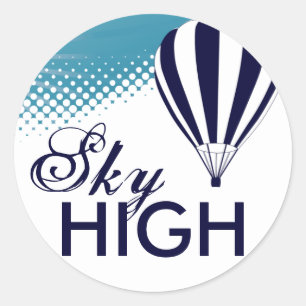 Sun High Hete Luchtballon Ronde Sticker