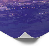 Sun Horizon - Levendige schilderachtige illustrati Poster (Hoek)