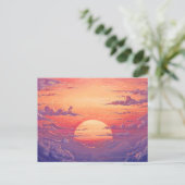 Sun Horizon - Vibrant Painterly Illustration Style Briefkaart (Staand voorkant)