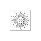 Sun Horoscope Aquarius Rubberstempel (Afrduk)