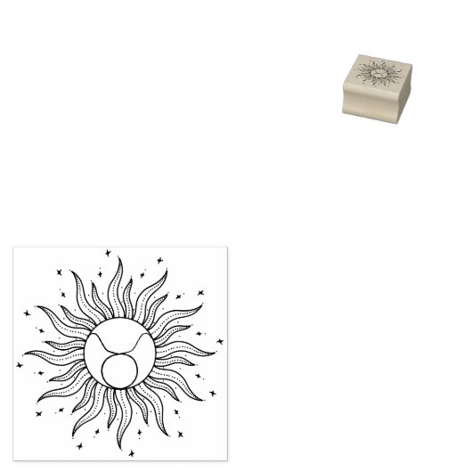Sun Horoscope Taurus Rubberstempel (Gestempeld)