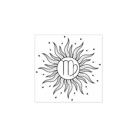 Sun Horoscope Virgo Rubberstempel (Afrduk)