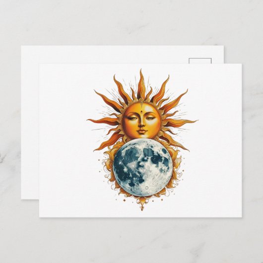Sun hugging its moon briefkaart (Voorkant / Achterkant)