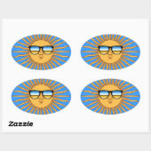Sun in Shades Ovale Sticker (Vel)