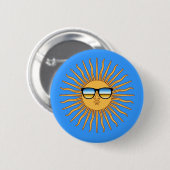 Sun in Shades Ronde Button 5,7 Cm (Voorkant /achterkant)