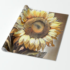 Sun in Sunflower Modern Art Collectie Cadeaupapier