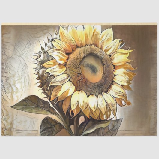 Sun in Sunflower Modern Art Collectie Tissuepapier (Voorkant)