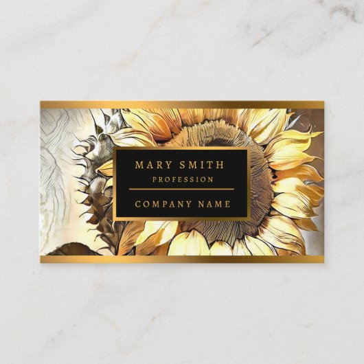 Sun in Sunflower Modern Art Collectie Visitekaartje (Voorkant)