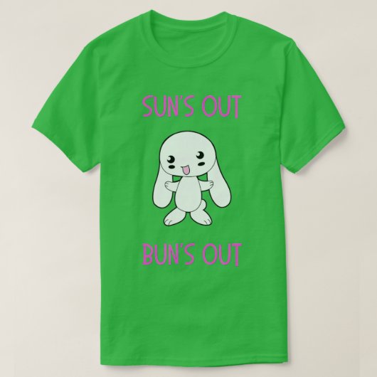 Sun is uit Bun's uit Cute Bunny Rabbit T-shirt (Design voorkant)