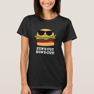Sun is uit Bun's uit Funny Burger Pun Dark BG T-shirt