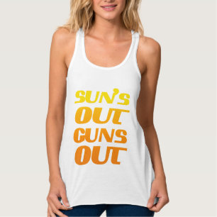 SUN IS UIT PISTOLEN VAN FITNESS EN GYM TANKTOP