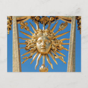 Sun King op Golden gate van Versailles castle Briefkaart
